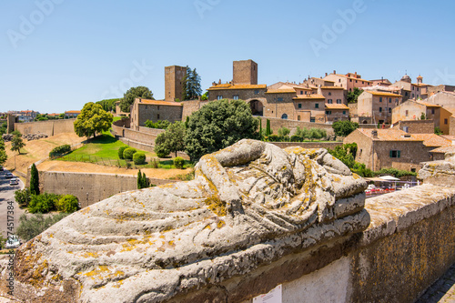 Tuscania, Viterbo, Italy: view of the city with etruscan sarcophagi