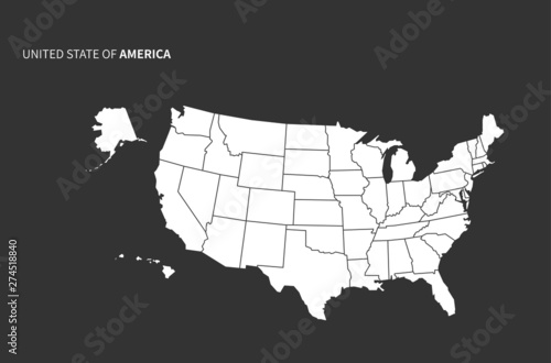 u.s map. united states vector map. infographic vector map of america
