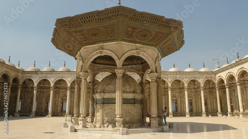 courtyard of the alabaster mosque in cairo, egypt