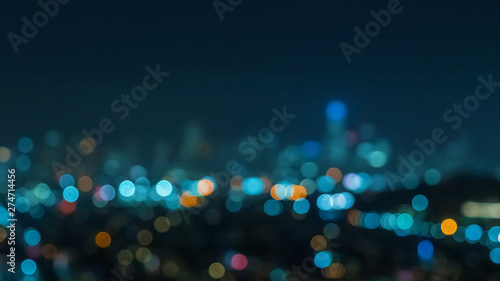 Blurred abstract bokeh background of San Francisco city lights at night