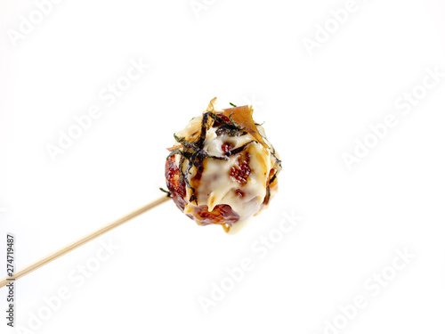 Japanese famous cuisine food takoyaki photo on white backfground