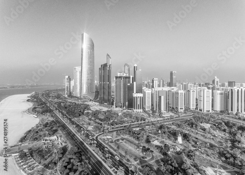 Abu Dhabi Downtown view from helicopter