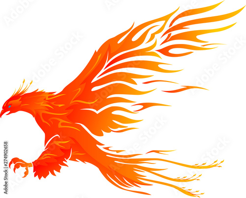 Phoenix Bird Vibrant Flame