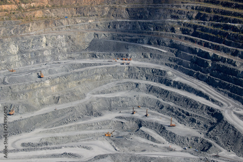 Aerial view industrial of opencast mining