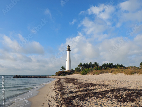 Cape Florida Lighthouse at Bill Baggs Cape Florida State Park in Key Biscayne, Florida.