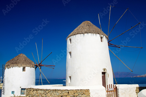 Famous mills on greek island Mykonos