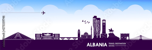 Albania travel destination grand vector illustration. 