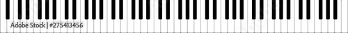 High quality realistic and proportionate vector illustration of full lenght 88 keys (88 notes, 7 octaves) piano keyboard. Editable vector eps file for music school related projects
