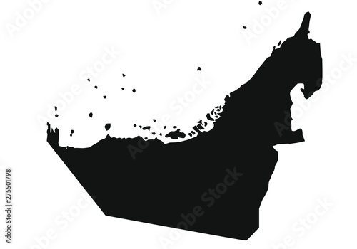 political map of country of united arab emirates