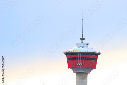 Top of Calgary Tower on a Blue Sky 
