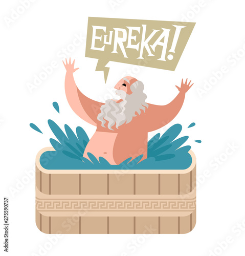 archimedes of syracusa ancient genius mathematician inventor saying eureka in the bath