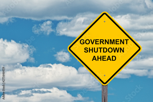 Government Shutdown Warning Sign