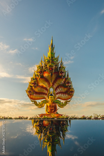 golden dragon statue in thailand,Tham Pha Daen Temple beautiful travel in sakon nakhon province,thailand