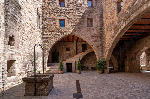 View of the Courtyard in the medieval castle of Cardona. The most important medieval fortress in Catalonia and one of the most important in Spain