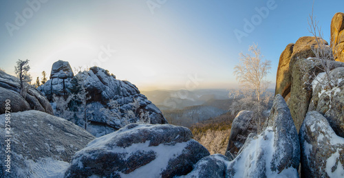 Panoramic view in Stolby National Reserve, Krasnoyarsk
