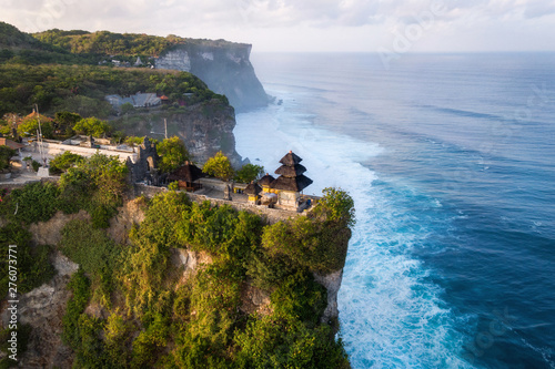 Bali, Indonesia, Aerial View of Uluwatu Temple at Sunrise