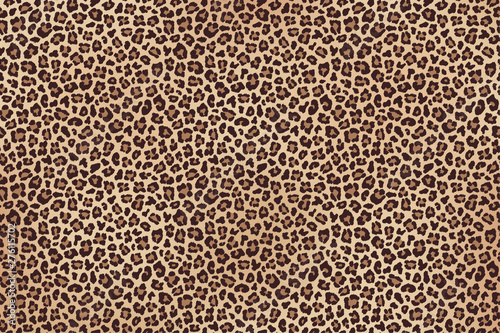 Leopard spotted brown fur horizontal texture. Vector