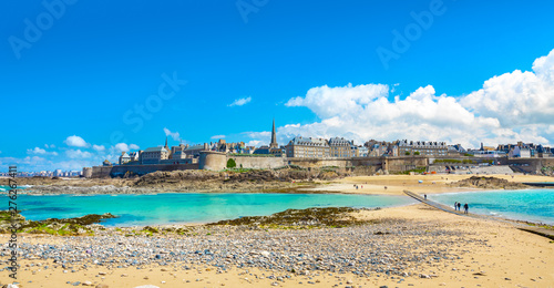 Beautiful view of the city of Privateers - Saint Malo in Brittany, France