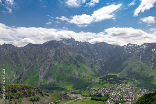 beautiful panoramas of the mountains against the sky and clouds