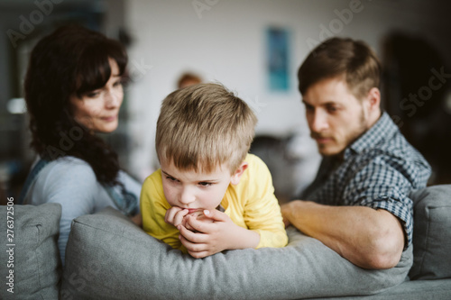 helpless parents and their badly behaving son at home