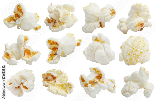 Rich collection of popcorn, isolated on white background