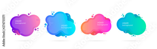 Abstract liquid shape. Fluid design. Isolated gradient waves. Modern vector illustration