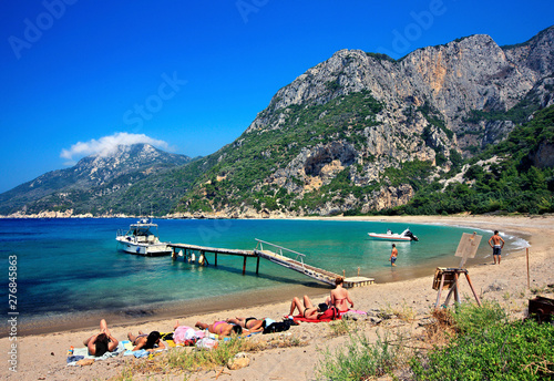 SAMOS ISLAND, GREECE. Megalo Seitani beach, probably the most beautiful beach of the island. It can be accessed only by boat or on foot (about 45min- 1hour walk). 