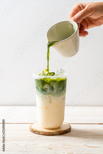 iced matcha latte green tea