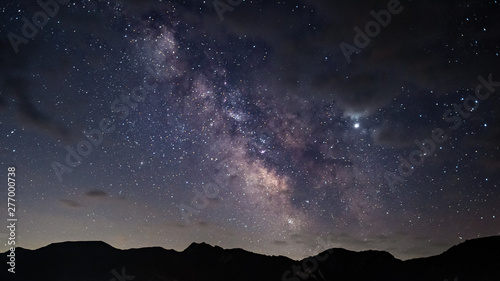 Milky Way over the mountain peaks