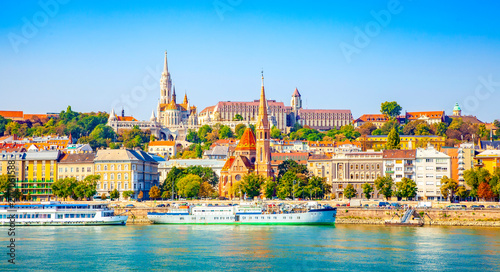 Budapest skyline - Buda castle and Danube river