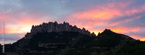 Montserrat mountain at nightfall