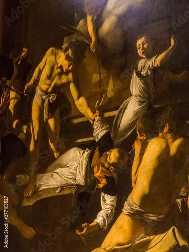 The Martyrdom of St. Matthew (Italian: Martirio di San Matteo) by Caravaggio in the Contarelli Chapel, San Luigi dei Francesi church, Rome, Italy