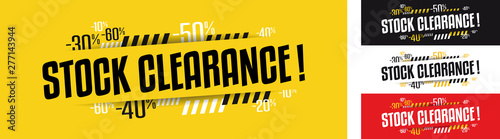 Stock clearance banner in four variations