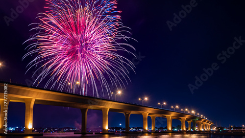 Photo taken overlooking the Roosevelt bridge on 4th of July in Stuart, Florida