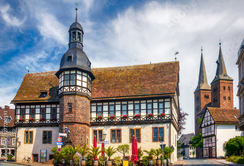 Historisches Rathaus der Hansestadt Höxter an der Weser in Nordrhein-Westfalen