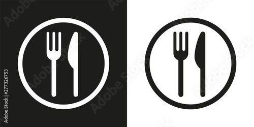 sign with fork and knife