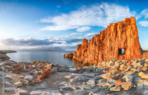 Awesome sunset view of Red Rocks (called "Rocce Rosse") in Arbatax.