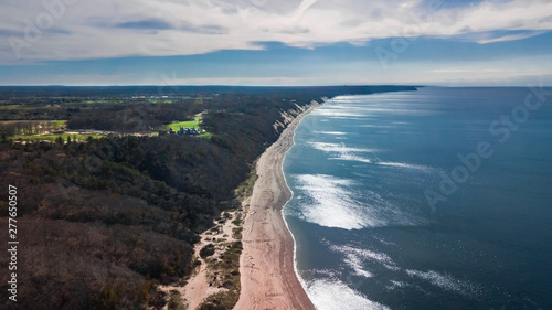 Drone view of a Golf Course in Riverhead Baiting Hallow Long Island New York