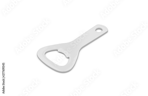 Blank bottle opener mock up template for branding presentation on isolated white background, 3d illustration