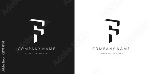 f logo, modern design letter character