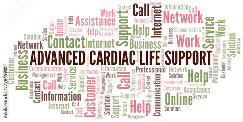 Advanced Cardiac Life Support word cloud vector made with text only.