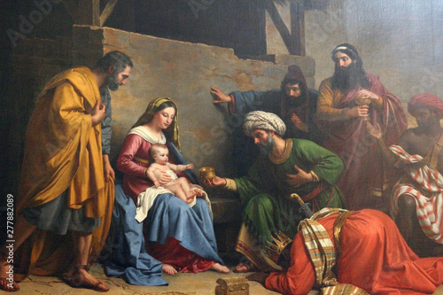 Nativity Scene, Adoration of the Magi, Saint Etienne du Mont Church, Paris