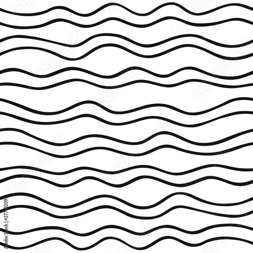 Hand drawn seamless pattern with Black and white Vector doodle lines. Abstract pencil drawing stripes background. Artistic illustration grunge elements strokes