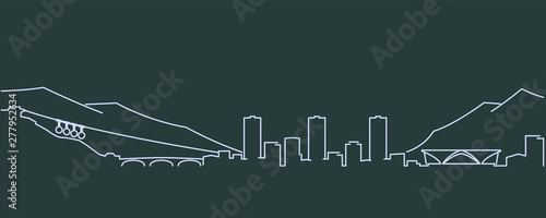 Grenoble Single Line Skyline Profile