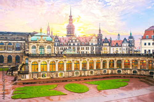 The historical center of the old city of Dresden. Saxony, Germany.