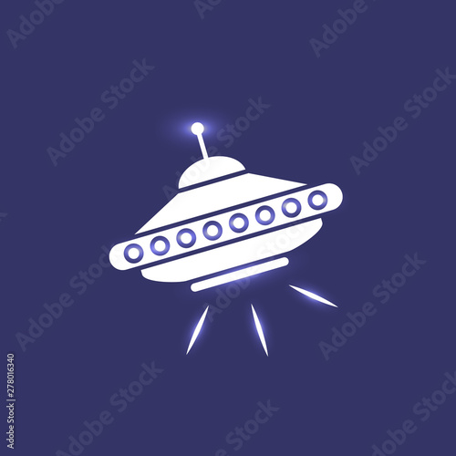 UFO flying saucer vector icon