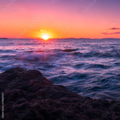 beauty warm summer sunset at the sea