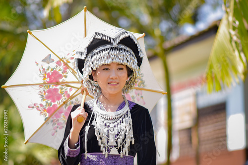 Phetchabun, Thailand, Dec 19, 2015 - Portrait of Hmong teenager girl