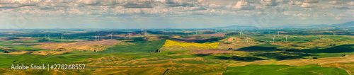 Wind Turbines Seen From Steptoe Butte State Park, Washington. Wind power on the Palouse, a long-unused resource, has become part of a broader network of alternative energy consisting of 58 turbines.
