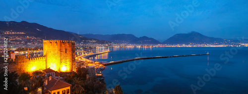 alanya marina at night